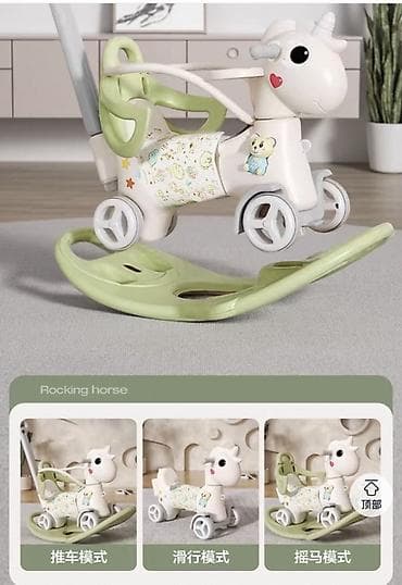 Многофункциональная детская каталка-качалка «Единорог» - 4 в 1: режим
