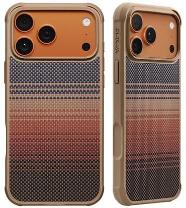 Противоударный чехол Pitaka для Apple iPhone 17 Pro Max оранжевый О