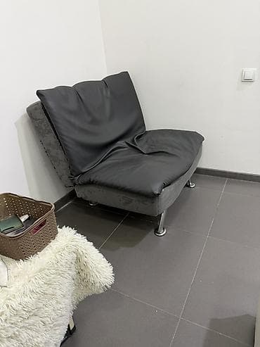 купить мягкое кресло мешок: Кресло-кровать, Односпальный, Самовывоз, цвет - Серый — 2