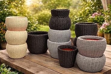 Эти плетёные кашпо — стильное решение для дома, террасы, веранды и — 10