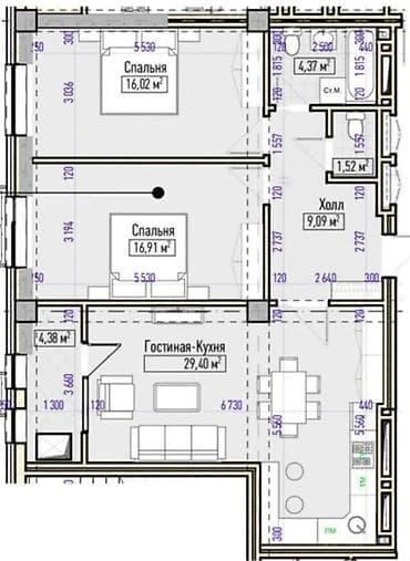 3 комнаты, 82 м², Технопарк Элитка, 12 этаж, Евроремонт — 6