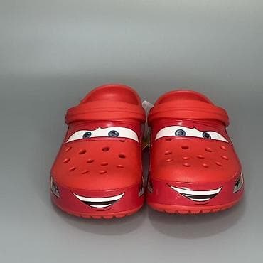 mini melissa: Детские сабо-кроксы с принтом «Молния Маккуин» (Cars) - Яркий красный — 1