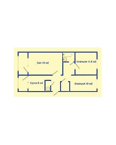 3 3: 3 комнаты, 63 м², Аламедин-1 мкр 105 серия, 1 этаж, Евроремонт — 9