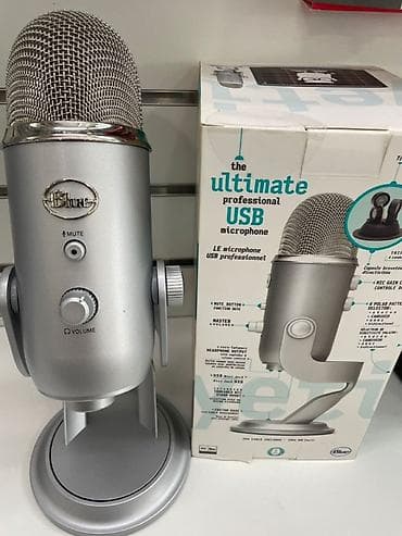 Техника и электроника: USB-микрофон Blue Yeti (серебристый) - Профессиональная запись через — 1