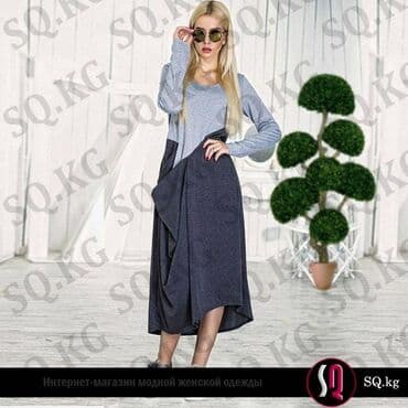 туника трикотажная: Асимметричное платье кокон из трикотажа дуэт размер: 42-46 оверсайз — 3