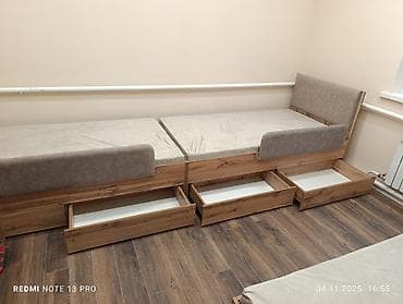 ручки для мебели: Спальный гарнитур, Двуспальная кровать, ДСП, цвет - Серый — 4