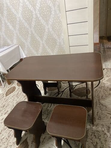 Отургучтар, табуреттер: Ашкана үстөлү жана отургуч, түсү - Күрөң — 2