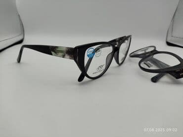 очки для зрения с магнитными накладками: Для зрения очки очки, Женские, Цвет оправы: Черный, Новый — 5