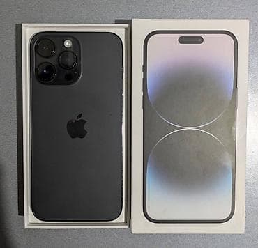 IPhone 14 Pro Max, Б/у, 128 ГБ, Jet Black, Зарядное устройство, Коробка, 81 %