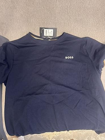 Мужская футболка, 2XL, Boss, Новый, цвет - Синий — 1