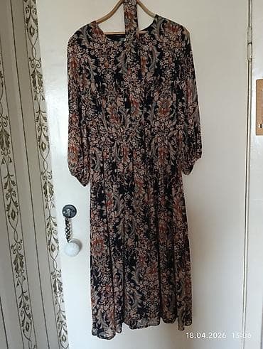 air pots: Повседневное платье, Лето, Длинная модель, Шифон, 2XL — 2