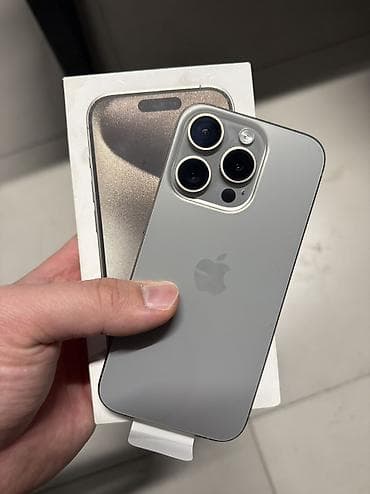 IPhone 15 Pro, 128 ГБ, Natural Titanium, Коробка, 80 %