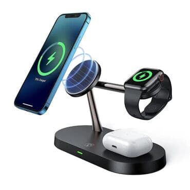 универсальные мобильные батареи подходят для зарядки мобильных телефонов одновременная зарядка четырех устройств: Беспроводная зарядка 3в1 acefast настольная беспроводная зарядка с — 6