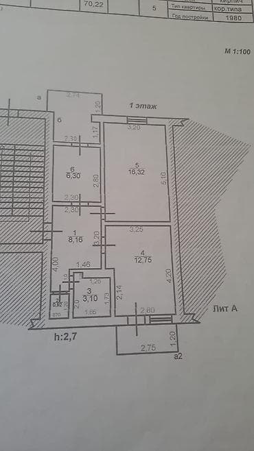 11 микрорайон: 2 комнаты, 60 м², Косметический ремонт — 2