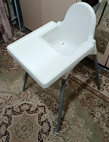 стулья для бара: Стульчик для кормления, Б/у, Ikea, Пластик, Трансформер, цвет - Белый, Самовывоз — 1