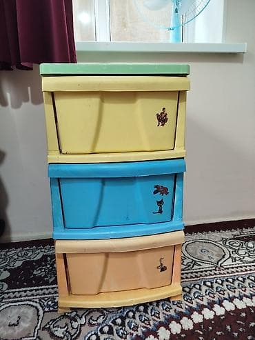 Детский комод, Без пеленального столика, Пластик