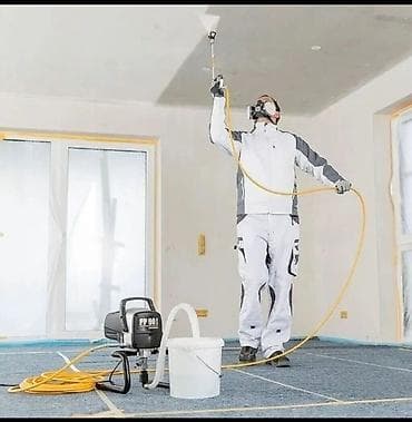 Шаймандарды ижарага алуу: Безвоздушная покраска под ключ - Окраска стен и потолков методом — 2