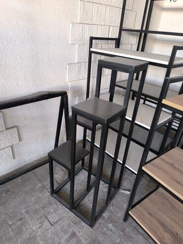 стеклянные полки: Этажерка для цветов, ЛДСП — 6