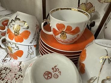 Үй жана бакча: Старинный чайный сервиз «Маки» Барановка на 6 персон. Ручная роспись! — 4