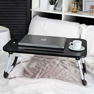 купить стол для ноутбука: Бүктөлүүчү ноутбук үчүн стол, Жаңы, түсү - Кара — 1