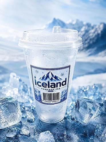 Пищевой лёд Iceland, 0,5 л (стакан с крышкой) - Фасовка: прозрачный at lalafo.kg Пищевой лёд Iceland, 0,5 л (стакан с крышкой) - Фасовка: прозрачный
