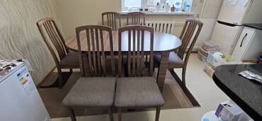 кухыный мебел: Кухонный стол, Б/у, Овальная, Нераскладной — 6