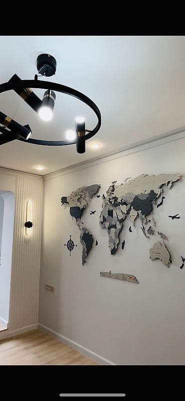 Майрамдык товарлар: Карта мира 200х120см . С установкой по городу. Все страны вместе — 1