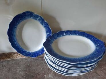 работа пасудамойка: Посуда, тарелки СССР, размер 20×15 см, 11 шт, чайник, сливочник — 2