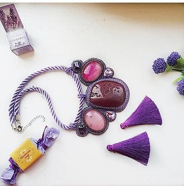 Продаю шикарное эксклюзивное лиловое Колье из агатов ручной работы от at lalafo.kg Продаю шикарное эксклюзивное лиловое Колье из агатов ручной работы от