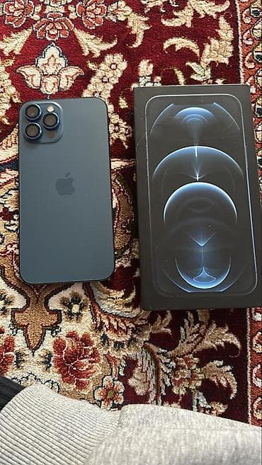 IPhone 12 Pro Max, Б/у, 128 ГБ, Синий, Защитное стекло, Чехол, Коробка, 85 %