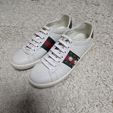 Кроссовки, 37, 37.5, 38, Gucci, Б/у, цвет - Белый, Самовывоз, Бесплатная доставка, Платная доставка