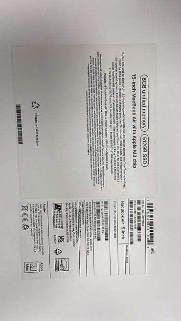 m1 macbook: Ультрабук, Б/у, Apple M3, ОЗУ, RAM: 8 ГБ — 2