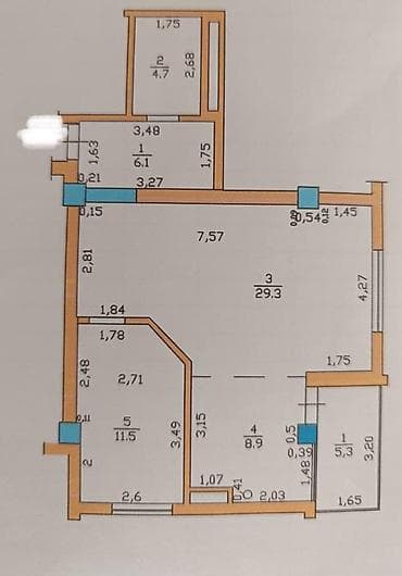 Квартиры: 2 комнаты, 66 м², Элитка, 7 этаж, Готовая ПСО (под самоотделку) — 4