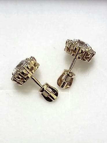 украшения ссср: Серьги, Проба 585, Фианит, Женские — 2