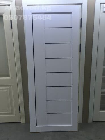 Межкомнатная дверь, Новый, Глухие, Одностворчатая, Деревянная, Распашная, Хайтек, цвет - Белый