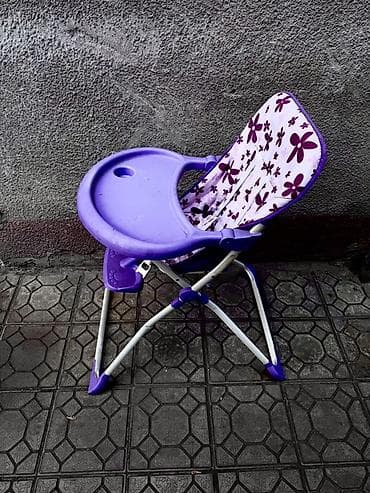 foldable table: Стульчик для кормления, Другой бренд, Металл, Другой вид, цвет - Фиолетовый — 1