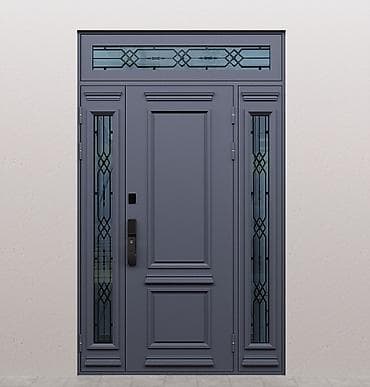 еврозаборы в бишкеке цены: Двери для домов и квартир, Металлическая, Двухстворчатая, Со стеклом, цвет - Серый — 6