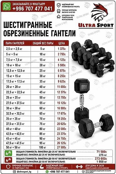 Гантели: Гантели 💪🏻 1кг=170сом ▫️разборные, железные (чугун) ▫️заводское — 7