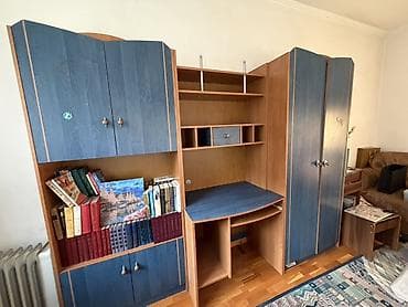 мебель из фанеры: Детская/подростковая мебельная стенка с рабочим местом и КРОВАТЬЮ — 2