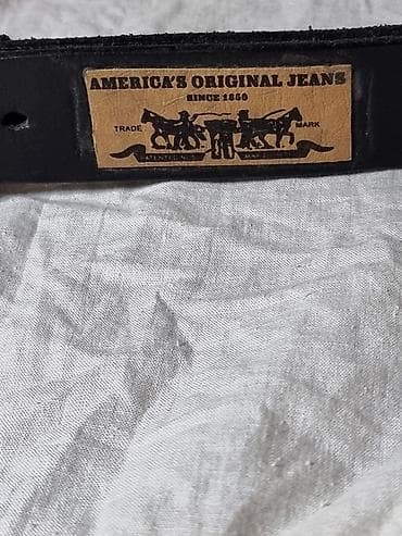 ремень синий: Ремень, LeviS, Материал: Натуральная кожа, Мужские, Новый — 4
