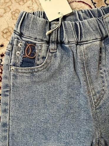 джинсы голубые: Детские джинсы из мягкого денима - Цвет: светло-голубой, эффект — 2