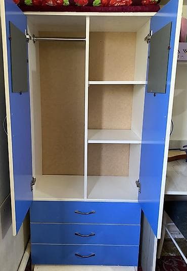 ever after high: Детский шкаф, Б/у, Для одежды, Для девочки, Для мальчика, ДСП, цвет - Голубой, Самовывоз — 2