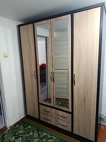 жалал абад мебели: Уктоочу бөлмө гарнитуру, Шкаф, ДСП, түсү - Күрөң — 2
