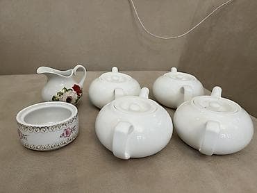 посуда наборы: Набор столовой посуды и хрустальных салатников/розеток Фарфор: - — 8