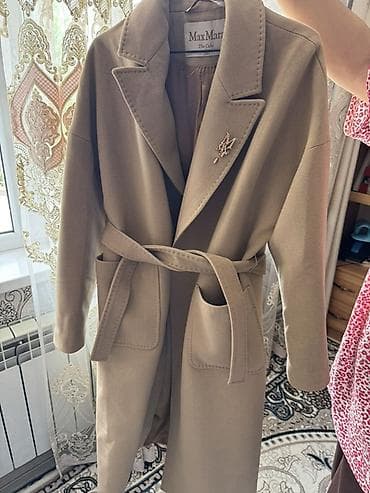 Пальто Max Mara The Cube, бежевое - Классический крой с английским