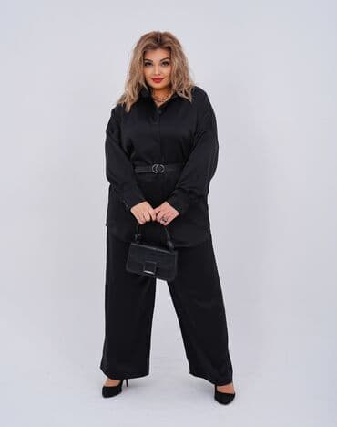прокат мужских костюмов [возьми на прокат] бишкек фото: Стильный женский комплект в черном цвете для размеров plus size. с — 8