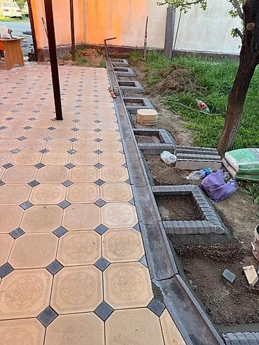 сетка мелкая: Тротуарная плитка «Октагон» с вставками - Тип: модульная бетонная — 4