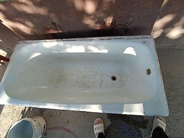 печь для бани с баком для воды цена: Чугунная ванна с эмалевым покрытием. - Материал: чугун, толстые — 3