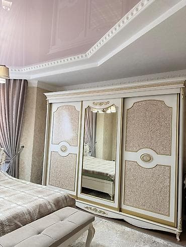 оптом вещи: Спальный гарнитур, Двуспальная кровать, МДФ, цвет - Бежевый — 8