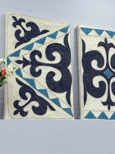 панно из войлока: Настенное интерьерное панно из войлока - Комплект из 3 модулей — 4